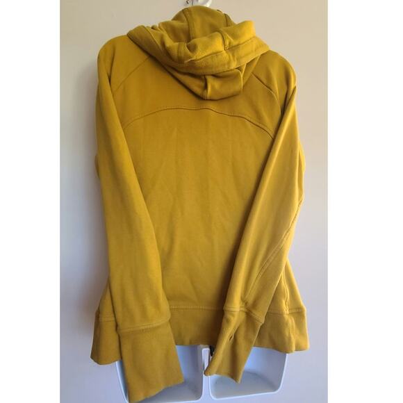 Athleta Triumph Hoodie Mustard Yellow Full Zip Sweatshirt Large - Picture 5 of 6